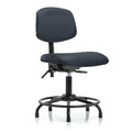 Blue Ridge Ergonomics Bench Chair, Vinyl, RT Glides, Nav BR-VMBCH-RT-T0-A0-RG-8582