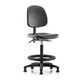 Blue Ridge Ergonomics Bench Chair, Hi, Poly, Med, Bk, Tilt BF Glids BR-PHBCH-MB-RG-T1-A0-BF-RG