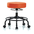 Blue Ridge Ergonomics Desk Stool, Vinyl, RT, Casters, Orange BR-VDHSO-RT-RC-8613