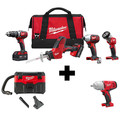 Milwaukee Tool Cordless Combination Kit, 18V, 6 Tools 2695-24, 0880-20, 2663-20