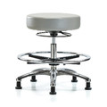 Blue Ridge Ergonomics Bench Stool, Med, Vin, Chrm, CF, Glides, Dov BR-VMBSO-CR-CF-RG-8567