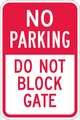 Lyle Gate No Parking Sign, 18" x 12, T1-1096-HI_12x18 T1-1096-HI_12x18