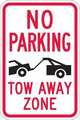 Lyle Tow Zone No Parking Sign, 18" x 12, T1-1052-EG_12x18 T1-1052-EG_12x18