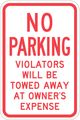 Lyle Tow Zone No Parking Sign, 18" x 12, T1-1057-EG_12x18 T1-1057-EG_12x18