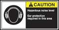 Accuform Label, CEMA, 2-1/2x5, Caution Hazard, PK5, LECN683 LECN683