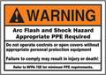 Accuform Warning Label, Arc Flash, 3-1/2x5 in, Adhesive Dura-Vinyl LELC380