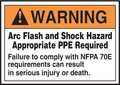 Accuform Label, 5x7, Warning Arc Flash and, LELC310 LELC310