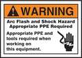 Accuform Label, 5x7, Warning Arc Flash and, LELC316 LELC316