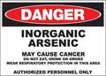 Zing Danger Sign, 10x14 In, R and BK/WHT, ENG, 2665A 2665A