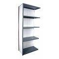 Equipto Metal Shelving, 18"D x 36"W x 84"H, 5 Shelves, Steel 673-5A-GY