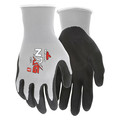 Mcr Safety Foam Nitrile Coated Gloves, Palm Coverage, Black/Gray, XS, PR 9673XS