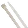 Power First Heavy Duty Cable Tie, 7-1/2 in L, 0.30 in W, Nylon 6/6, Natural, Indoor Use, 100 Pack 36J161