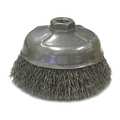 Weiler Crimped Wire Cup Wire Brush, 5"Dia., Steel 14206