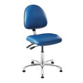 Bevco Blue Vinyl Cleanroom Chair w/tilt, ISO 7, 15.5-21" 9051MC4-BLV