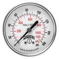 Winters Pressure Gauge, 0 to 160 psi, 1/4 in MNPT, Steel, Black PEM1440LF