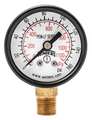 Winters Pressure Gauge, 0 to 160 psi, 1/8 in MNPT, Steel, Black PEM1321LF