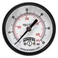 Winters Pressure Gauge, 0 to 60 psi, 1/8 in MNPT, Steel, Black PEM1404LF