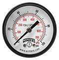 Winters Pressure Gauge, 0 to 100 psi, 1/8 in MNPT, Steel, Black PEM1406LF