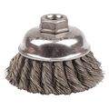 Weiler 3-1/2" Single Row Knot Wire Cup Brush .020" Steel Fill 5/8"-11 UNC Nut 12746