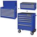 Westward WESTWARD Rolling Cabinet Kit, 14 Drawer, Blue, Steel, 26-1/2 in W x 18 in D x 60 in H 361LN6