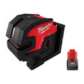 Milwaukee Tool M12 Cross w/ 4PT Laser + CP3.0 Battery 3624-20, 48-11-2430