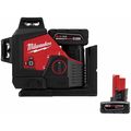 Milwaukee Tool M12 3-Plane Laser Kit, M12 XC 4.0 Battery 3632-21, 48-11-2440