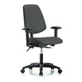 Blue Ridge Ergonomics Desk Chair, Vinyl, 18" to 23" Height, Adjustable Arms, Charcoal BR-VDHCH-MB-RG-T1-A1-RC-8605