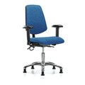 Blue Ridge Ergonomics Fabric Desk Chair, 19" to 24", Adjustable Arms, Blue BR-ESD-FDHCH-MB-CR-T1-A1-EG-ESDBLU