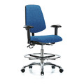 Blue Ridge Ergonomics ESD Fab Med Ben Chair w/ Med Bk EC BLU BR-ESD-FMBCH-MB-CR-T0-A1-CF-EC-ESDBLU