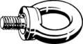 Zoro Select Machinery Eye Bolt With Shoulder, M24, 36 mm Shank, 50 mm ID, Steel, Plain, 5 PK M16000.240.0001