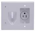 Monoprice Wall Plate, Recessed Power, White 4006