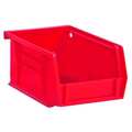 Durham Mfg 10 lb Hang & Stack Storage Bin, Copolymer Polypropylene, 4-3/16 in W, 3 in H, 5-7/16 in L, Red PB30210-17