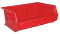 Durham Mfg 75 lb Hang & Stack Storage Bin, Copolymer Polypropylene, 16-3/4 in W, 7 in H, 14-5/8 in L, Red PB30250-17