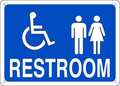 Brady Restroom Sign, 10 in Height, 14 in Width, Aluminum, Rectangle, English 123882