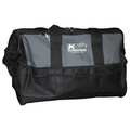 Kraft Tool Wide-Mouth Tool Bag, Black/Gray, Nylon, 12 Pockets WL102