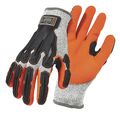 Proflex By Ergodyne Impact Gloves, Level 5, Gray/Orange, L, PR 922CR