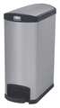 Rubbermaid Commercial 13 gal Rectangular Trash Can, Silver/Black, 11 1/2 in Dia, Step-On, Stainless Steel 1901993