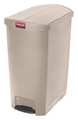 Rubbermaid Commercial 24 gal Rectangular Trash Can, Beige, 15 3/4 in Dia, Step-On, Plastic 1883553