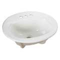Zurn Lavatory Sink, Drop In, Vitreous China White, Bowl Size 8-7/8" Z5114