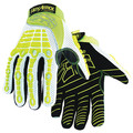 Hexarmor Hi-Vis Cut Resistant Impact Gloves, A8 Cut Level, Uncoated, M, 1 PR 4030-M (8)