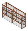 Wirecrafters Pallet Rack Encl, 2 Bay, 96inW, 42in BaseD RE81042SD2
