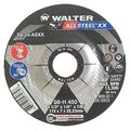 Walter Surface Technologies Depressed Center Grinding Wheel, Type 27, 0.25 in Thick, Zirconia Alumina 08H455