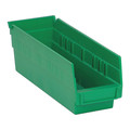 Quantum Storage Systems 50 lb Shelf Storage Bin, Polypropylene, 4-1/8 in W, 4 in H, 11-5/8 in L, Green, 10 PK K-QSB101GN-10