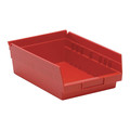 Quantum Storage Systems 50 lb Shelf Storage Bin, Polypropylene, 6-5/8 in W, 4 in H, 11-5/8 in L, Red, 8 PK K-QSB107RD-8