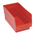 Quantum Storage Systems 30 lb Shelf Storage Bin, Polypropylene, 6-5/8 in W, 6 in H, 11-5/8 in L, Red, 10 PK K-QSB202RD-10