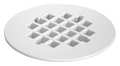 Oatey Shower Drain Strainer, Snap-In, Round, 4-1/4 in Dia, Plastic, White 42136