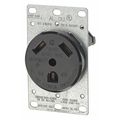 Leviton Receptacle, 30 A Amps, 125VAC, Flush Mount, Single Outlet, TT-30R, Black 7313-S00