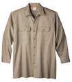 Dickies Long Sleeve Work Shirt, Twill, Khaki, XLT 5574KH TL XL