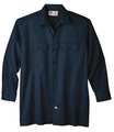 Dickies Long Sleeve Work Shirt, Twill, Navy, M 5574NV RG M