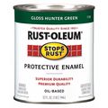 Rust-Oleum Rust Preventative Paint, Gloss, Oil Base, Hunter Green, 1 qt 7738502